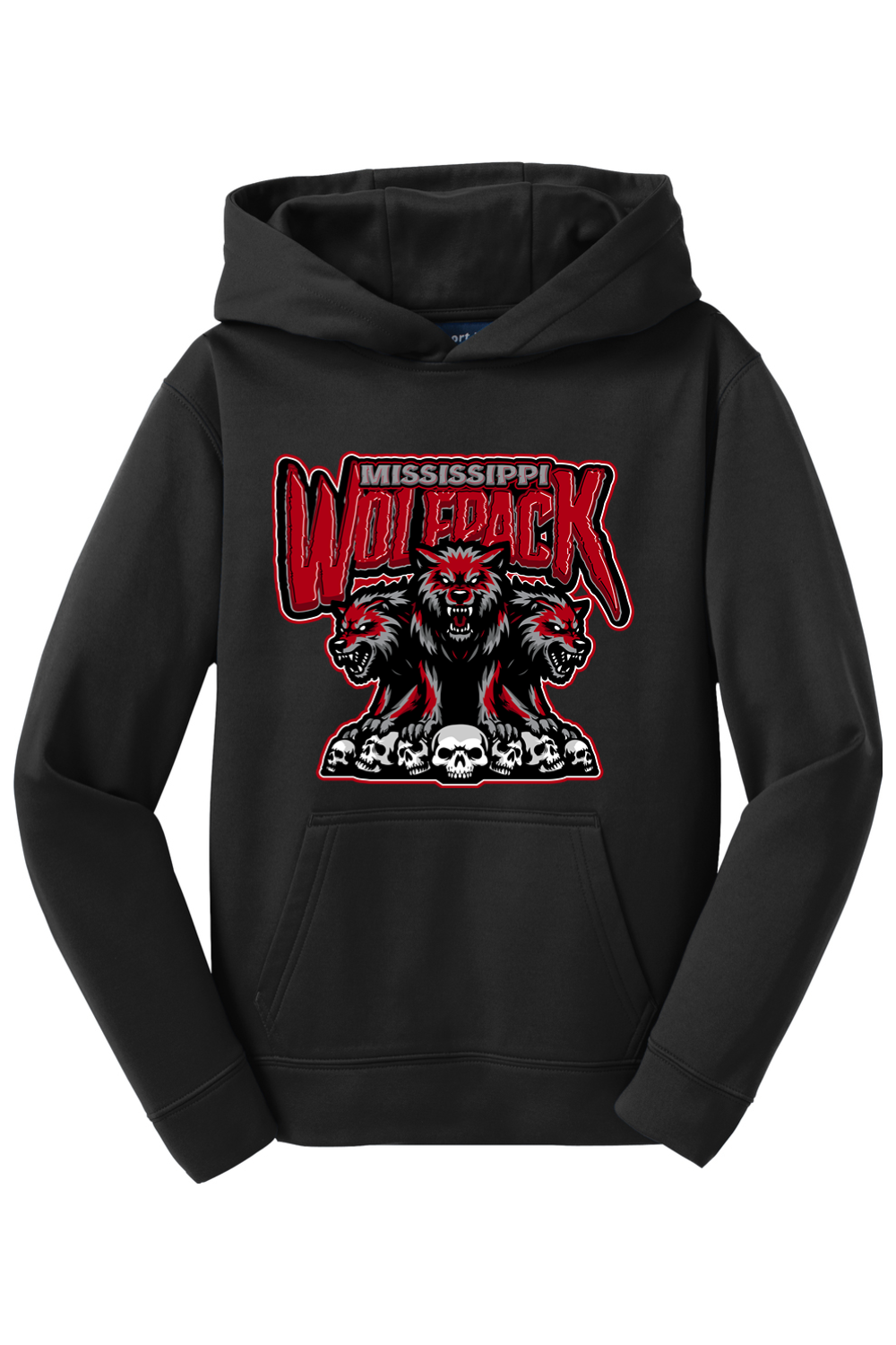 Mississippi Wolfpack | Youth | Sport-Tek Sport-Wick Fleece Hooded Pullover