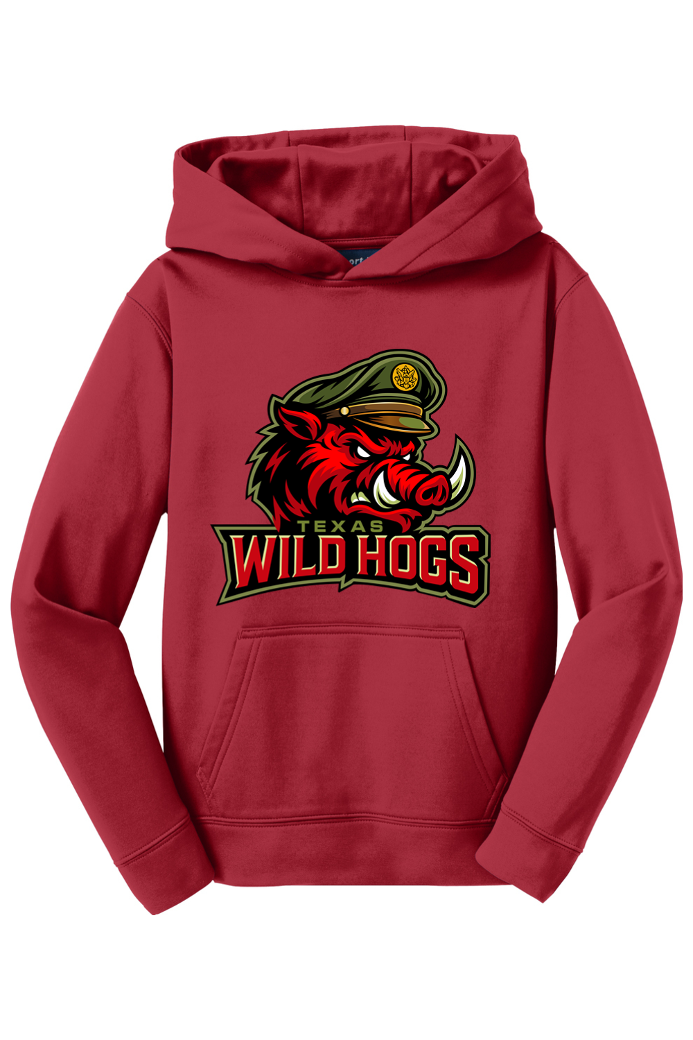 Texas Wild Hogs | Youth | Sport-Tek Sport-Wick Fleece Hooded Pullover