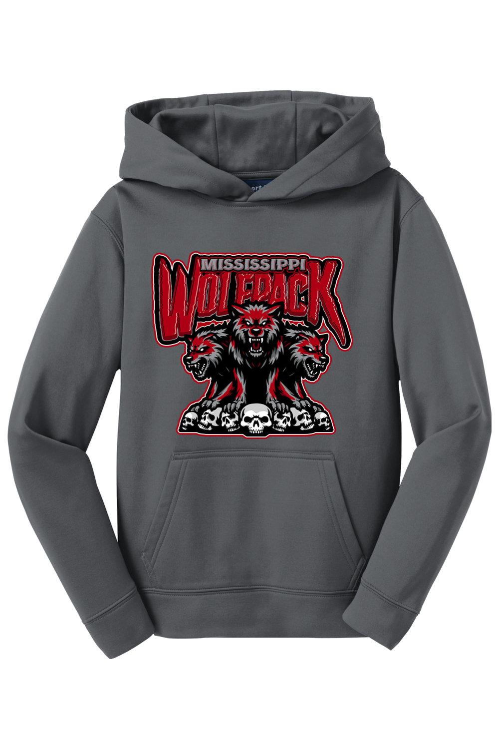 Mississippi Wolfpack | Youth | Sport-Tek Sport-Wick Fleece Hooded Pullover