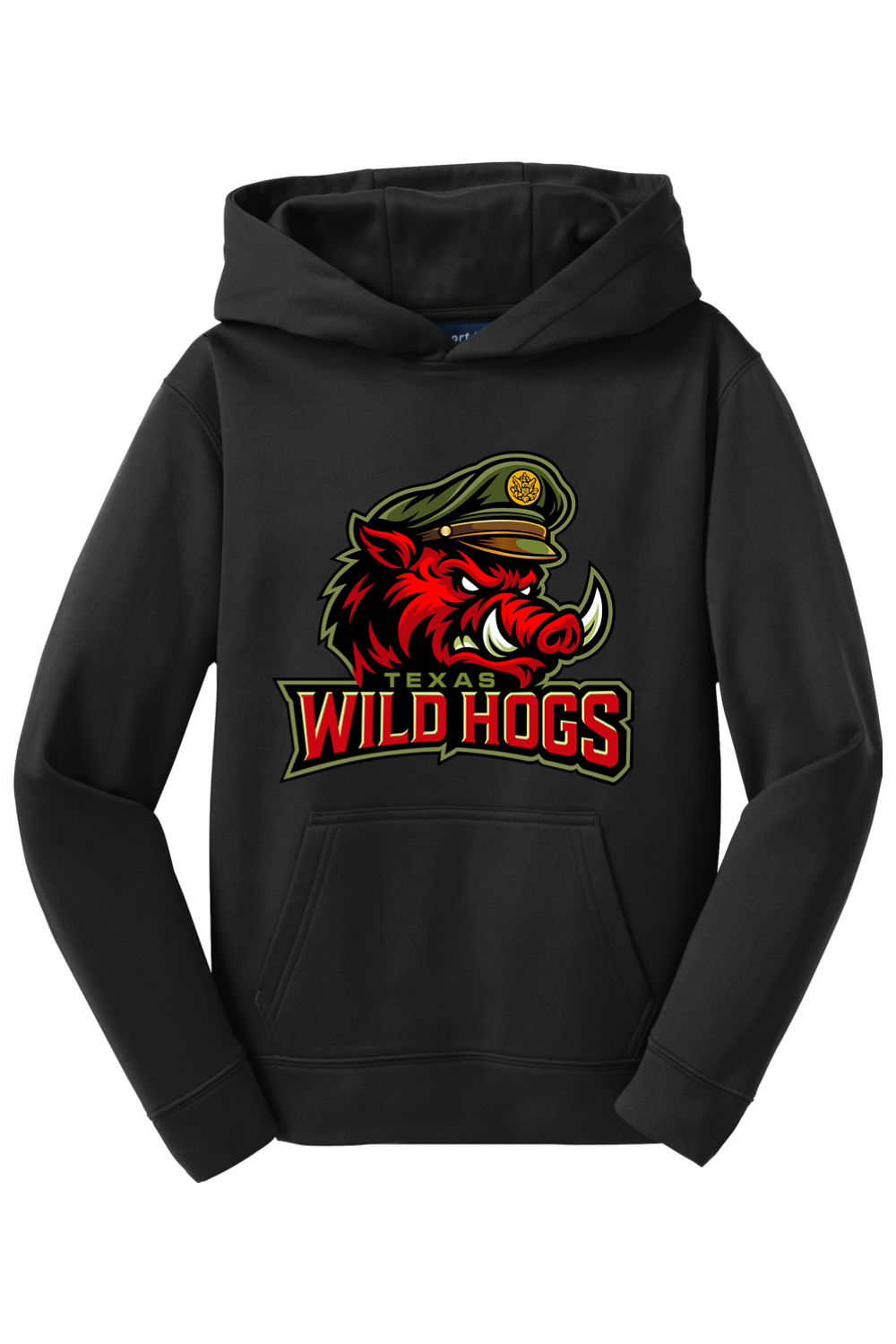 Texas Wild Hogs | Youth | Sport-Tek Sport-Wick Fleece Hooded Pullover