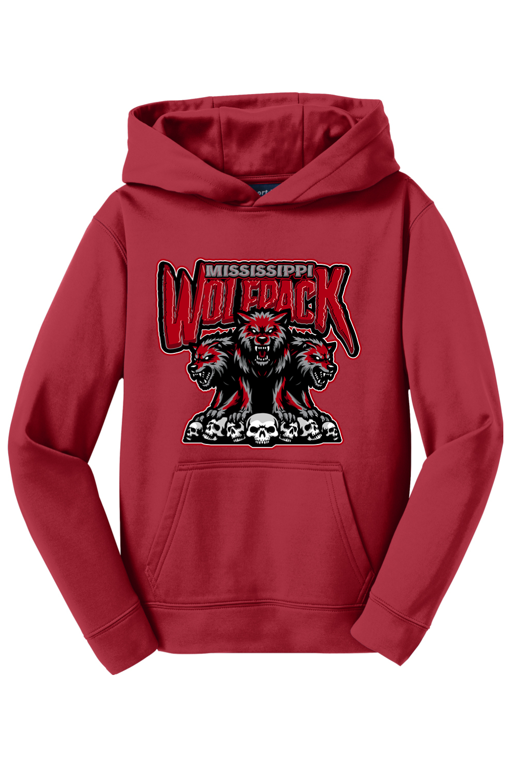 Mississippi Wolfpack | Youth | Sport-Tek Sport-Wick Fleece Hooded Pullover
