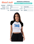 706 - Ladies Raglan Tee 4001R - Wht/Blk