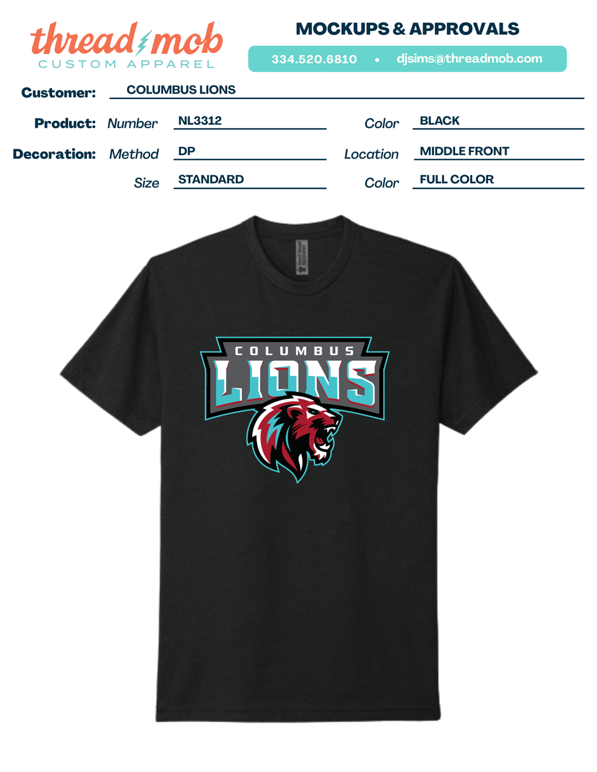 Lions | Dragons - Youth 3312 - Black