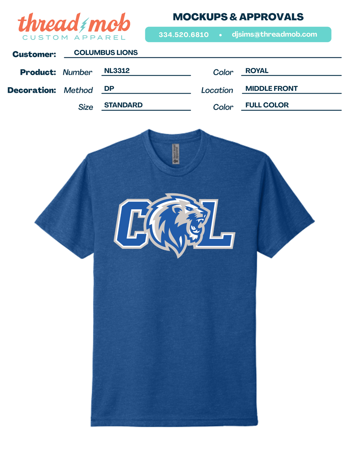 COL - Youth 3312 - Royal