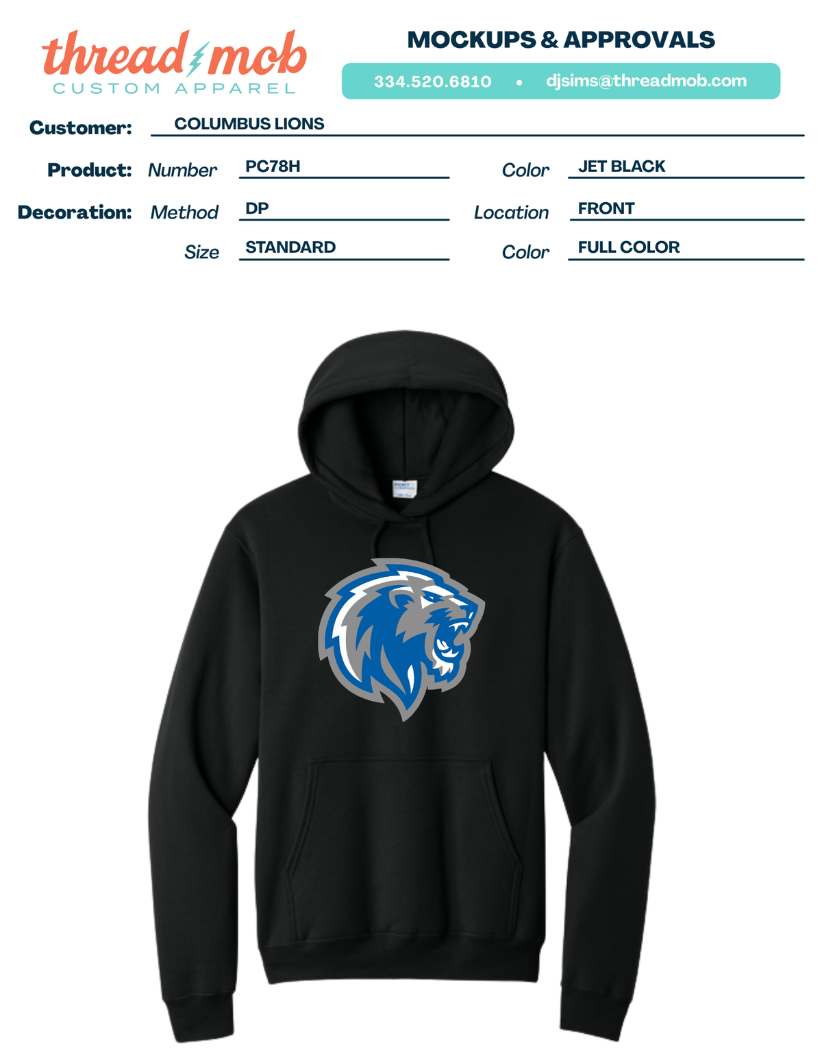 Lions Head - PC78H - Black