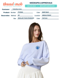 Lions Head - Off Shoulder Cropped Sweatshirt - Blue