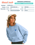 Lion Head - Ladies Cropped Sweatshirt - Blue